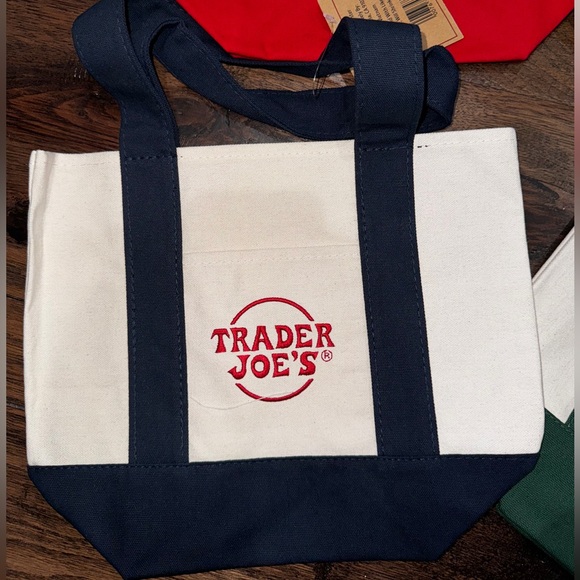 Trader Joe's Mini Tote Bag Set - Red, Yellow, Green, Blue - Picture 2 of 3